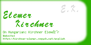 elemer kirchner business card